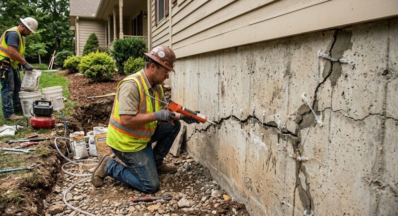 Cracked Foundation Repair in Clay County, IN