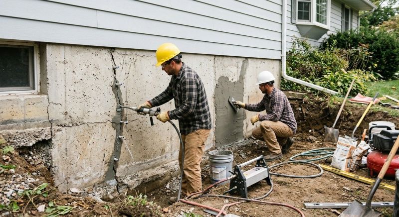 Cracked Foundation Repair in Parke County, IN