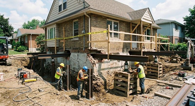 House Foundation Repair in Mecca, IN