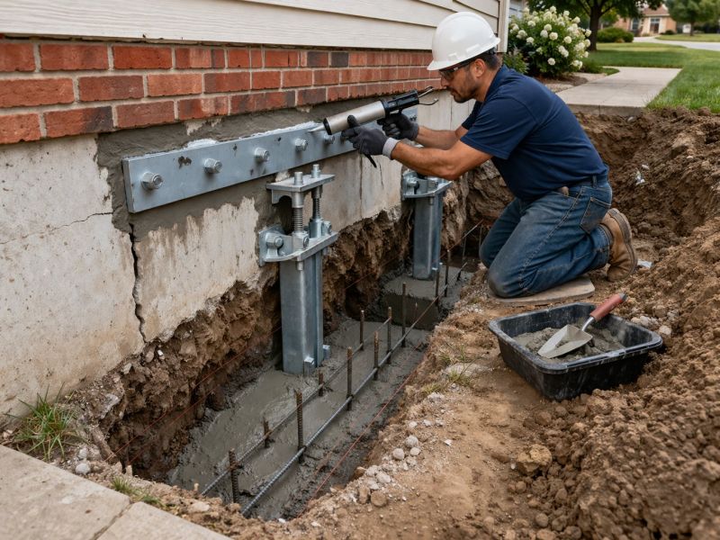 Sinking Foundation Repair in Cayuga, IN