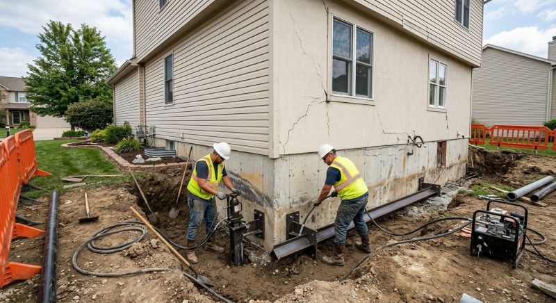 Sinking Foundation Repair in Mecca, IN