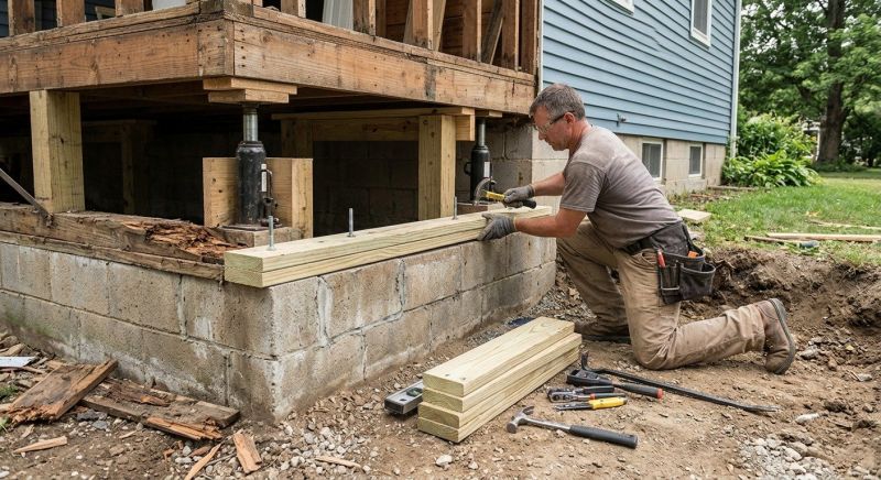 Sinking Foundation Repair in Terre Haute, IN